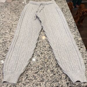 ALO Cable Knit Winter Bliss Pant in Athletic Heather Grey - XXS